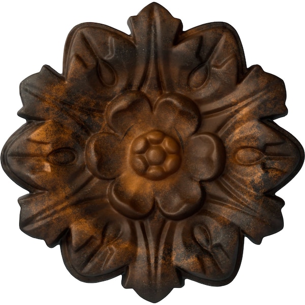 Ekena Millwork Emery Leaf Ceiling Medallion, Hand-Painted Rust, 7 5/8"OD x 1"P CM07EMRUS - main